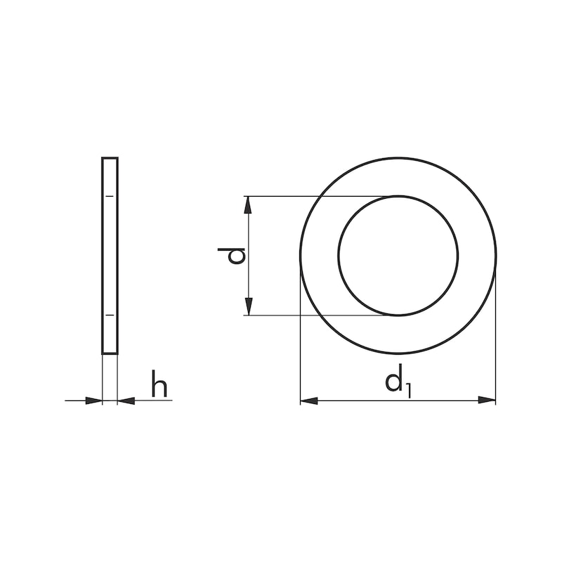 Flache Scheibe für 6KT-Schrauben &amp; Muttern, Messing blank, M8-Ø 8,4 mm
