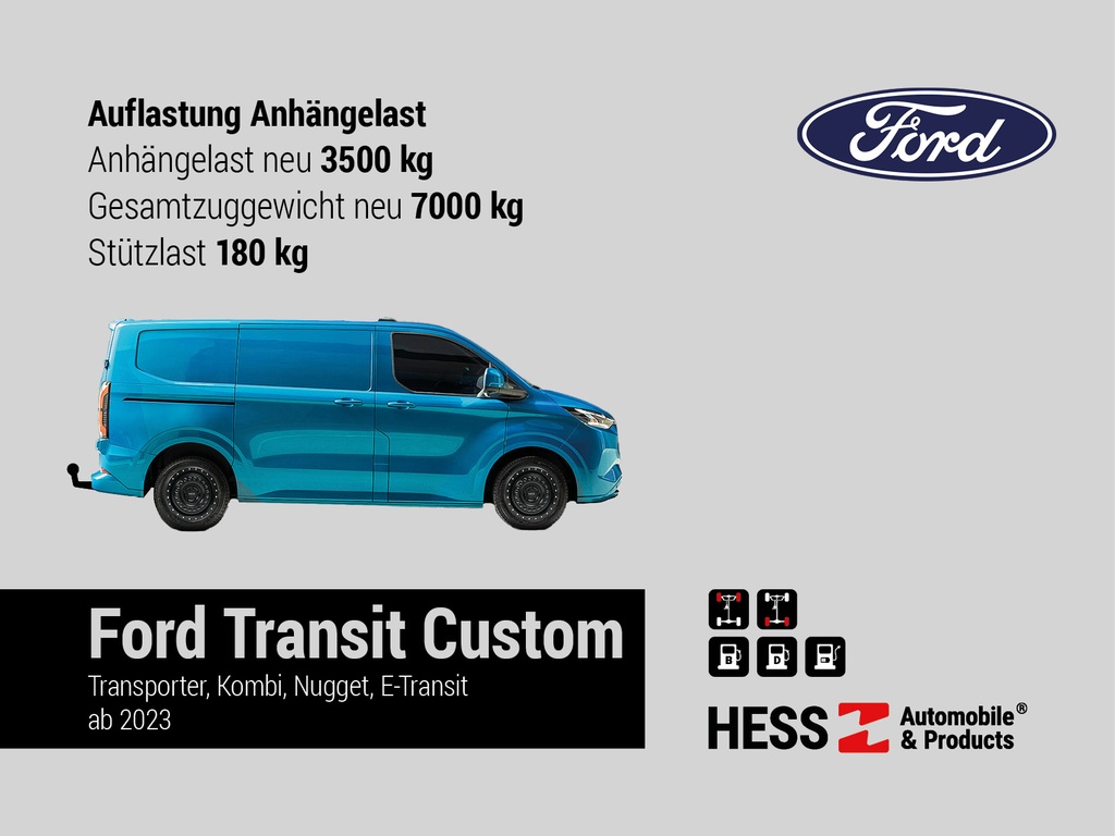 Anhängertraverse Ford Custom / VW T7 Transporter 3'500kg