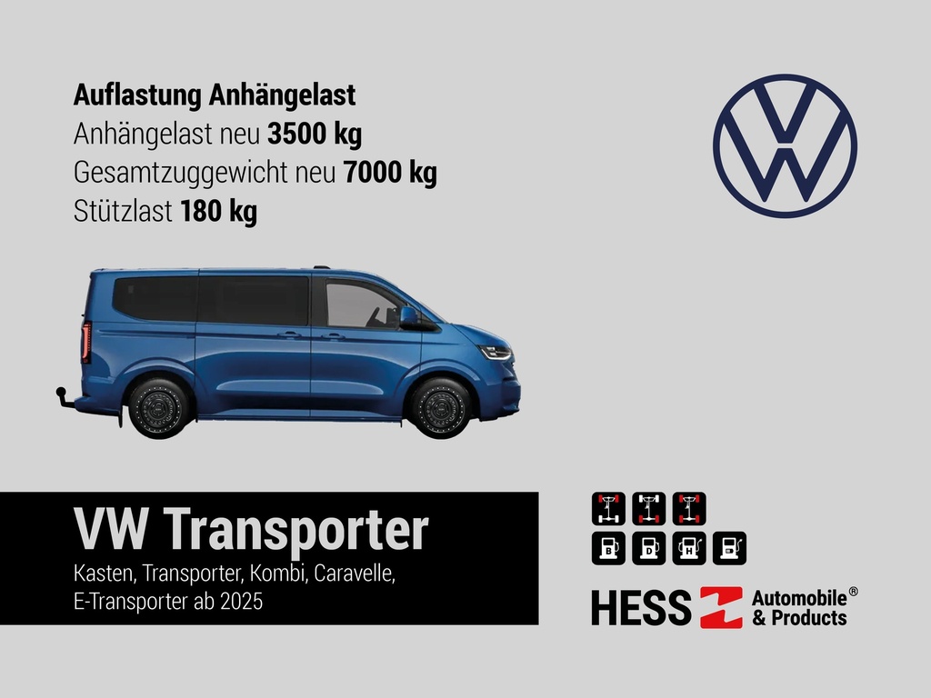 Anhängertraverse Ford Custom / VW T7 Transporter 3'500kg