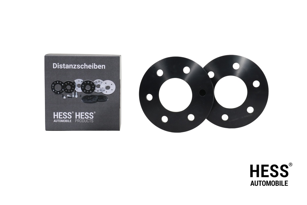 HESS Distanzscheiben 5mm, LK 6/120, schwarz, 2er Set exkl. Befestigungsmuttern