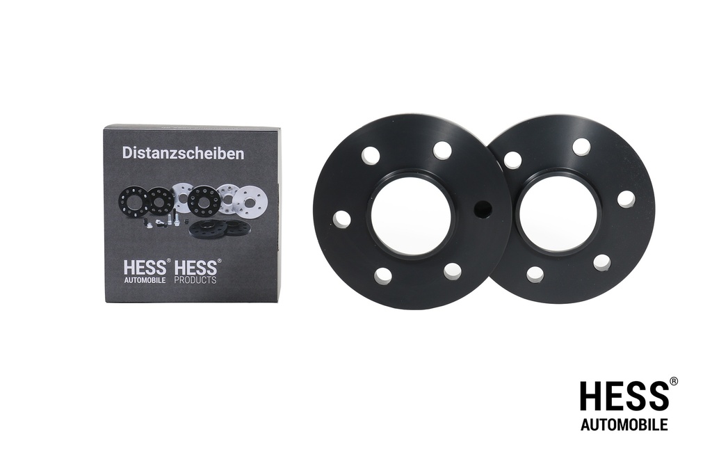 HESS Distanzscheiben 15mm, LK 6/120, schwarz, 2er Set exkl. Befestigungsmuttern