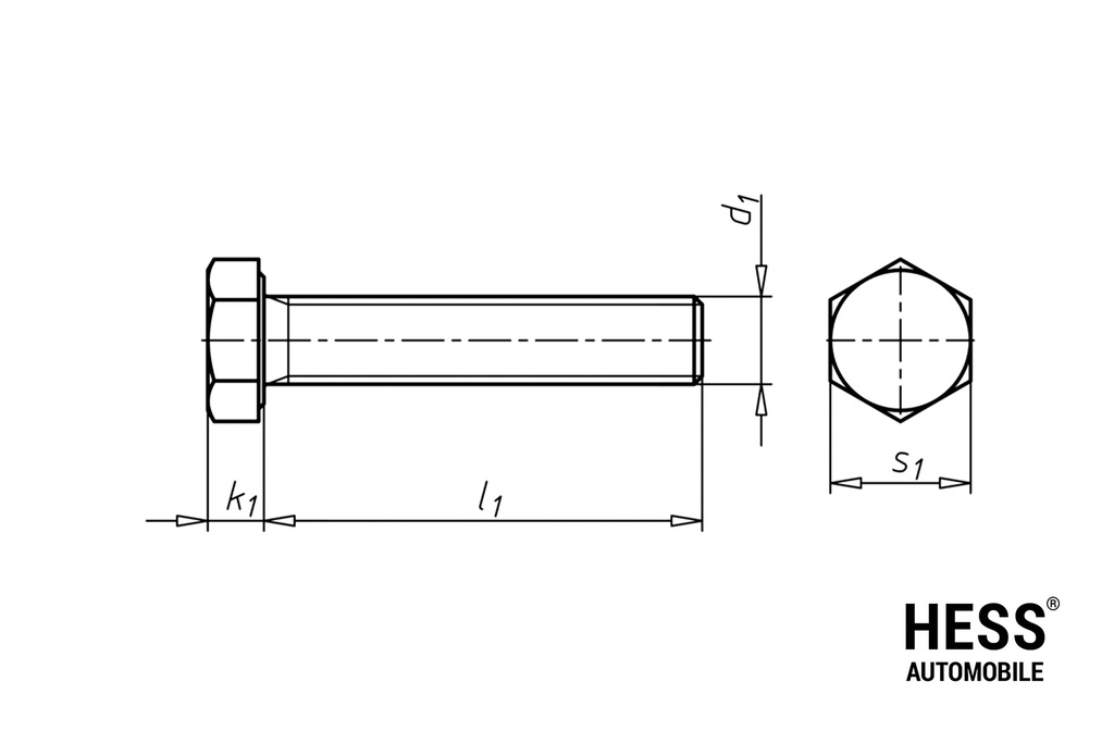 Schraube Sechskantkopf m. Vollgewin