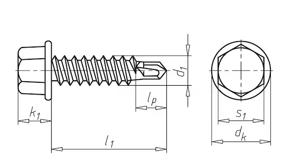Bohrschraube Sechskantkopf m. Flans