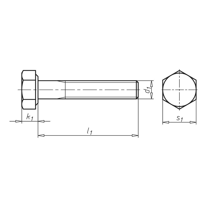 6KT-Schraube mit Schaft, Stahl 8.8 verzinkt, M12x130mm