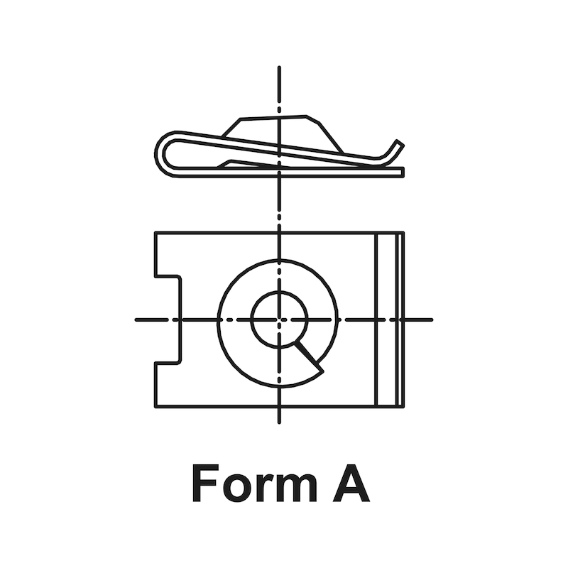 Blechmutter geschlossener Eindrehbereich, D6,5mm