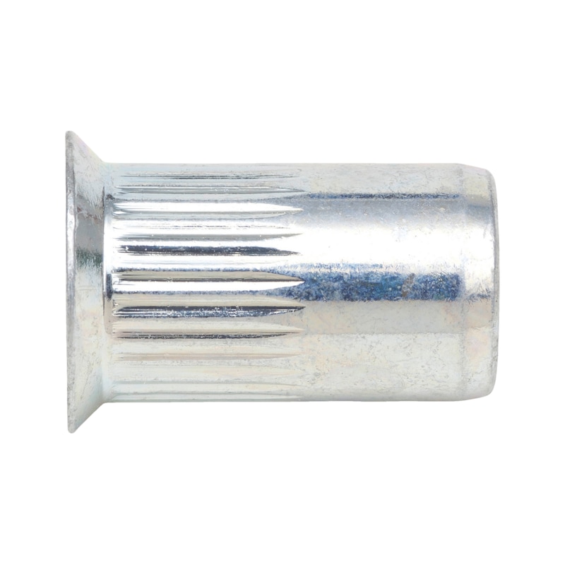 Einnietmutter mit Senkkopf und Schafträndelung, Edelstahl A2, M6