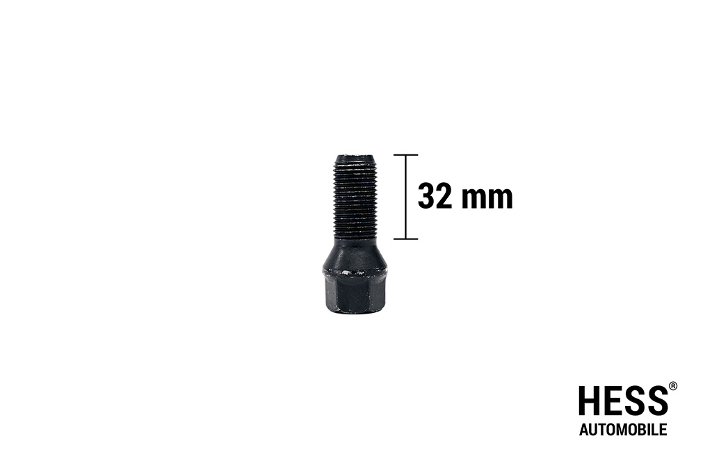 Radschraube M16x1.5 L32 KH21 SW19 Kegel 60° schwarz