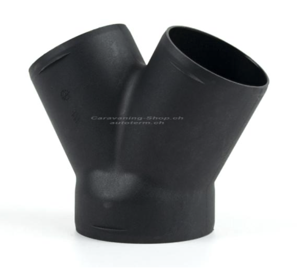 Y-Stück für Warmluftrohr Ø1x 75mm 2x60mm, 120°