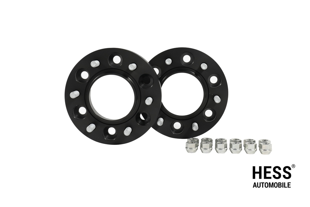 HESS Distanzscheiben 20mm, LK 6/139.7, schwarz, 2er Set inkl. Befestigungsmuttern (Kopie)