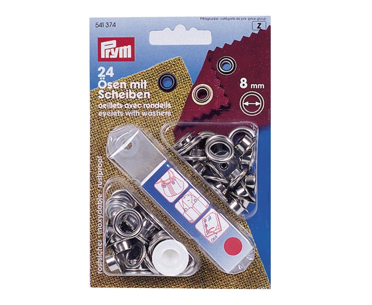 Ösen und Scheiben 8mm, 24 Stk.