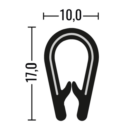 Kantenschutzprofil U 2 - 4mm schwarz