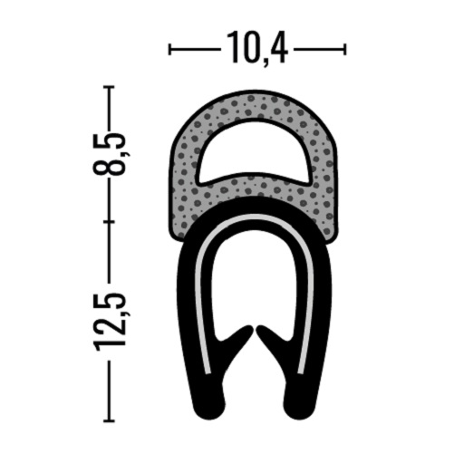 Kantenschutzprofil U 1 - 4mm schwarz
