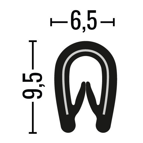 Kantenschutzprofil U 1 - 2mm schwarz